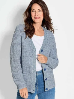 Goldner Damen Strickjacken - Kurzgröße in marine