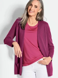 Goldner Damen Strickjacken - Kurzgröße in lila