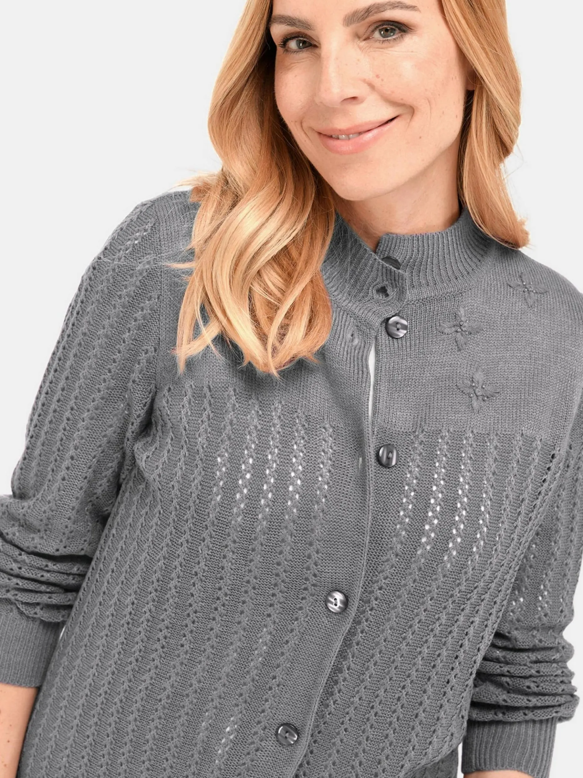 Goldner Damen Strickjacken - Kurzgröße in melange