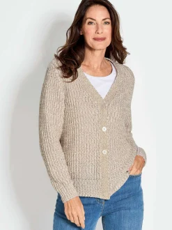 Goldner Damen Strickjacken - Kurzgröße in weiß