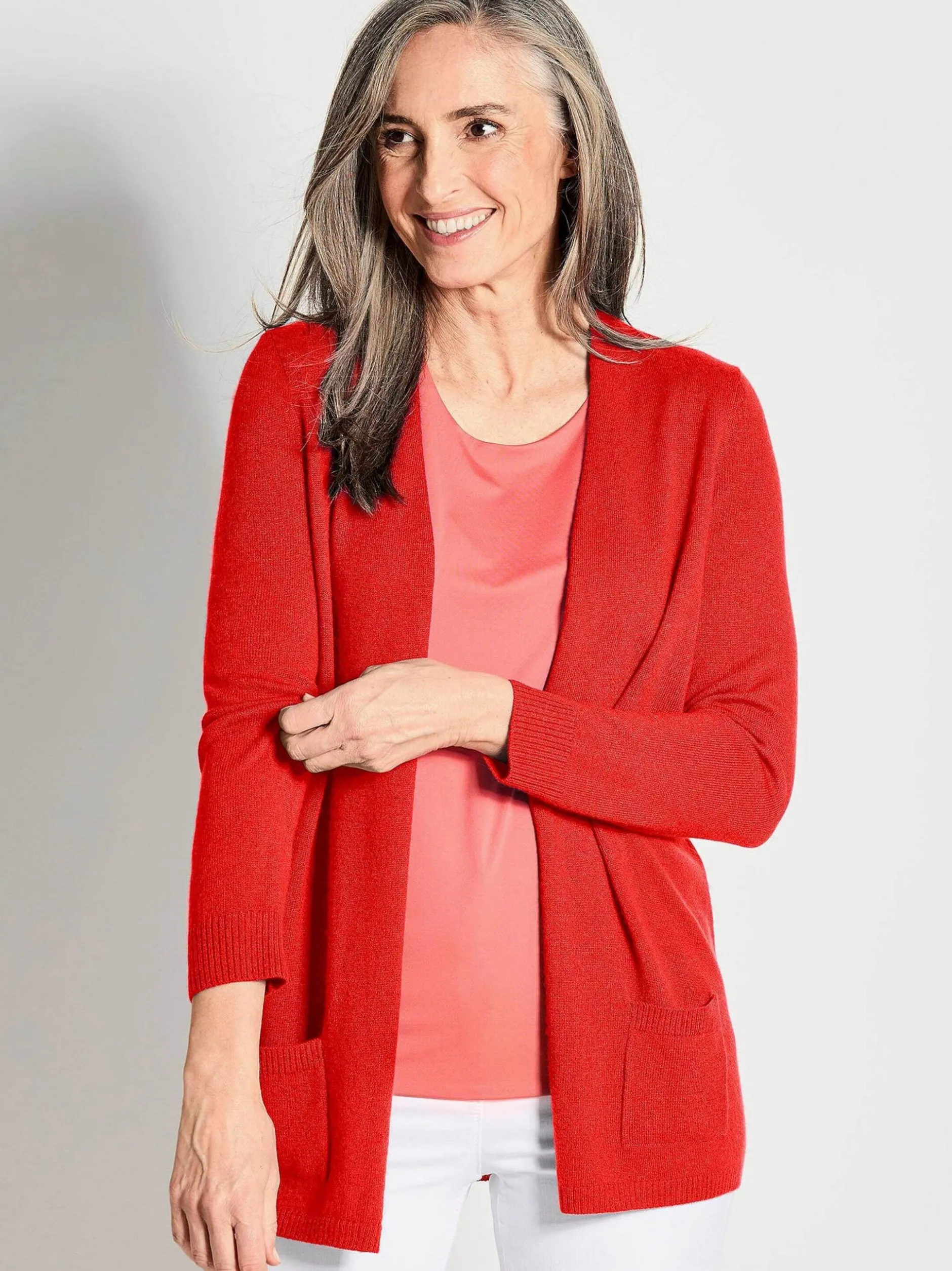 Goldner Damen Strickjacken - Kurzgröße in orange