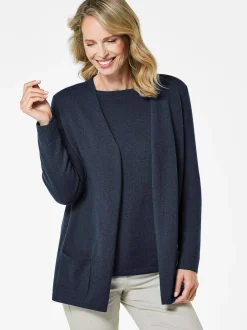 Goldner Damen Strickjacken - Kurzgröße in marine