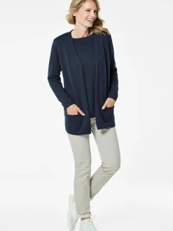 Goldner Damen Strickjacken - Kurzgröße in marine