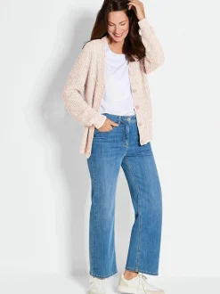 Goldner Damen Strickjacken - Kurzgröße in weiß