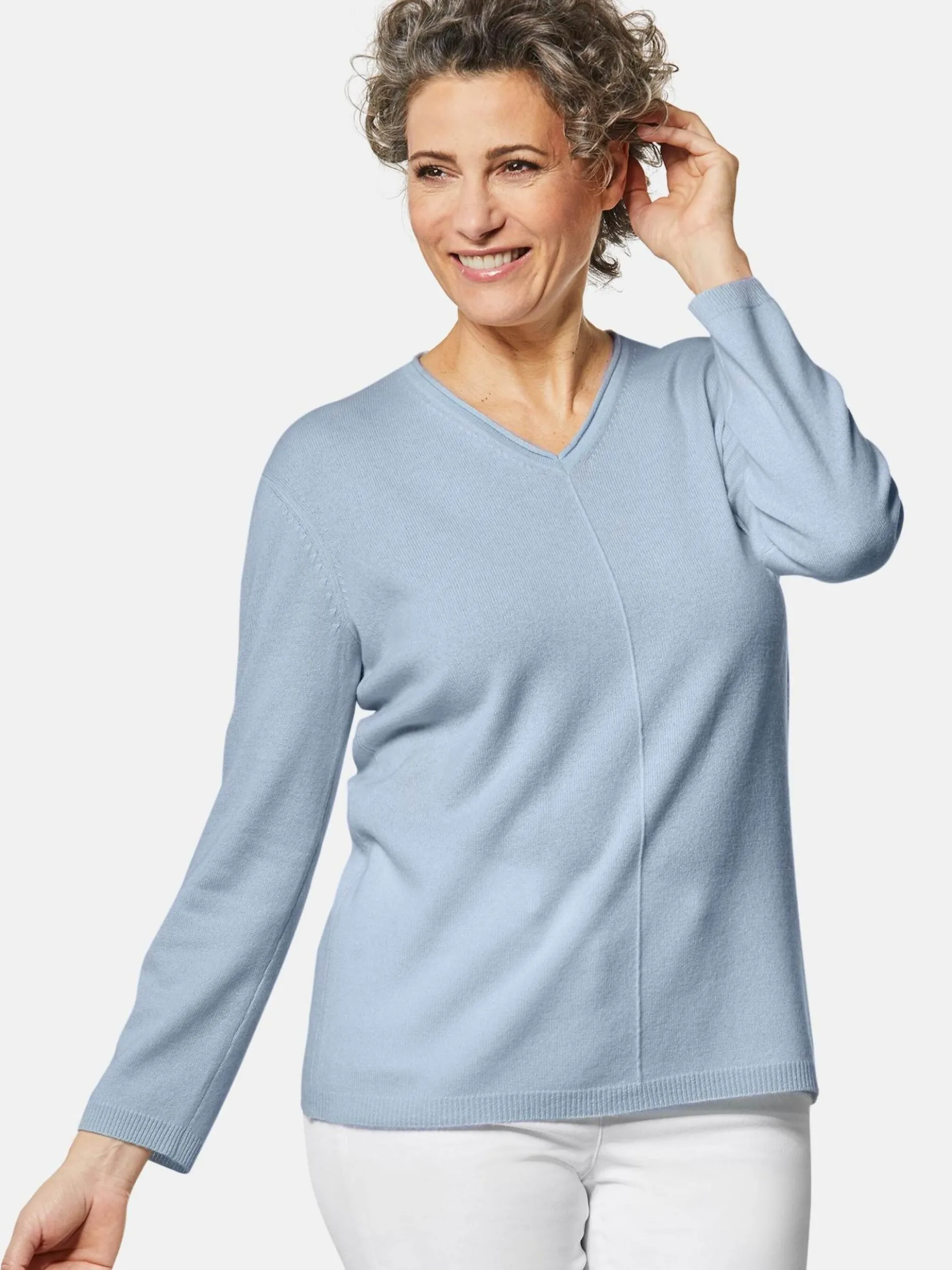 Goldner Damen Strickpullover in hellblau