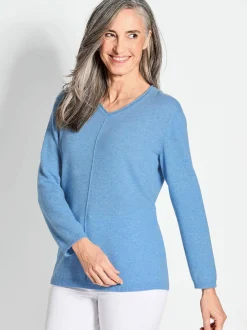 Goldner Damen Strickpullover in blau - Ärmel: langarm