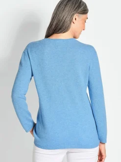 Goldner Damen Strickpullover in blau - Ärmel: langarm