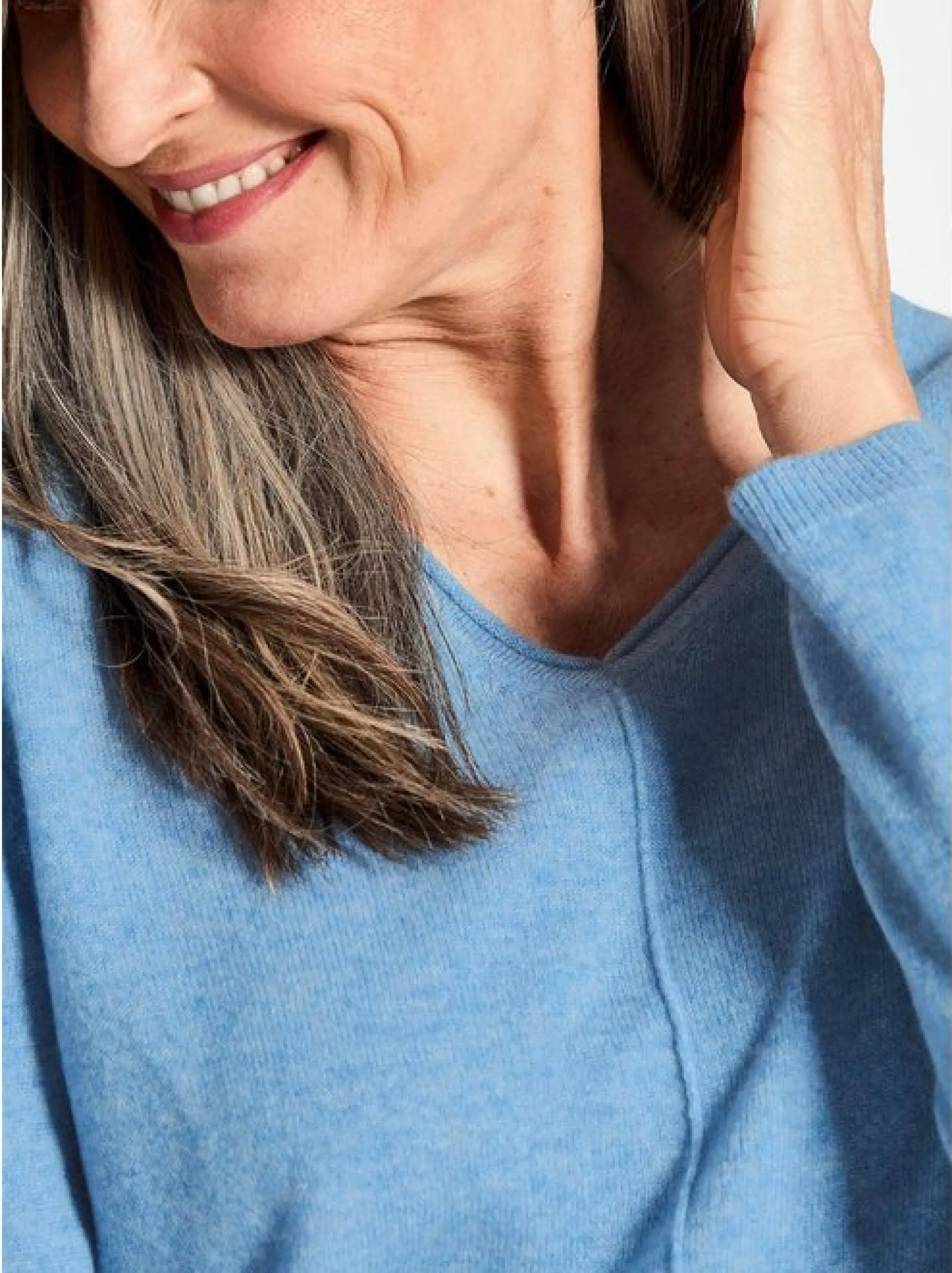 Goldner Damen Strickpullover in blau - Ärmel: langarm
