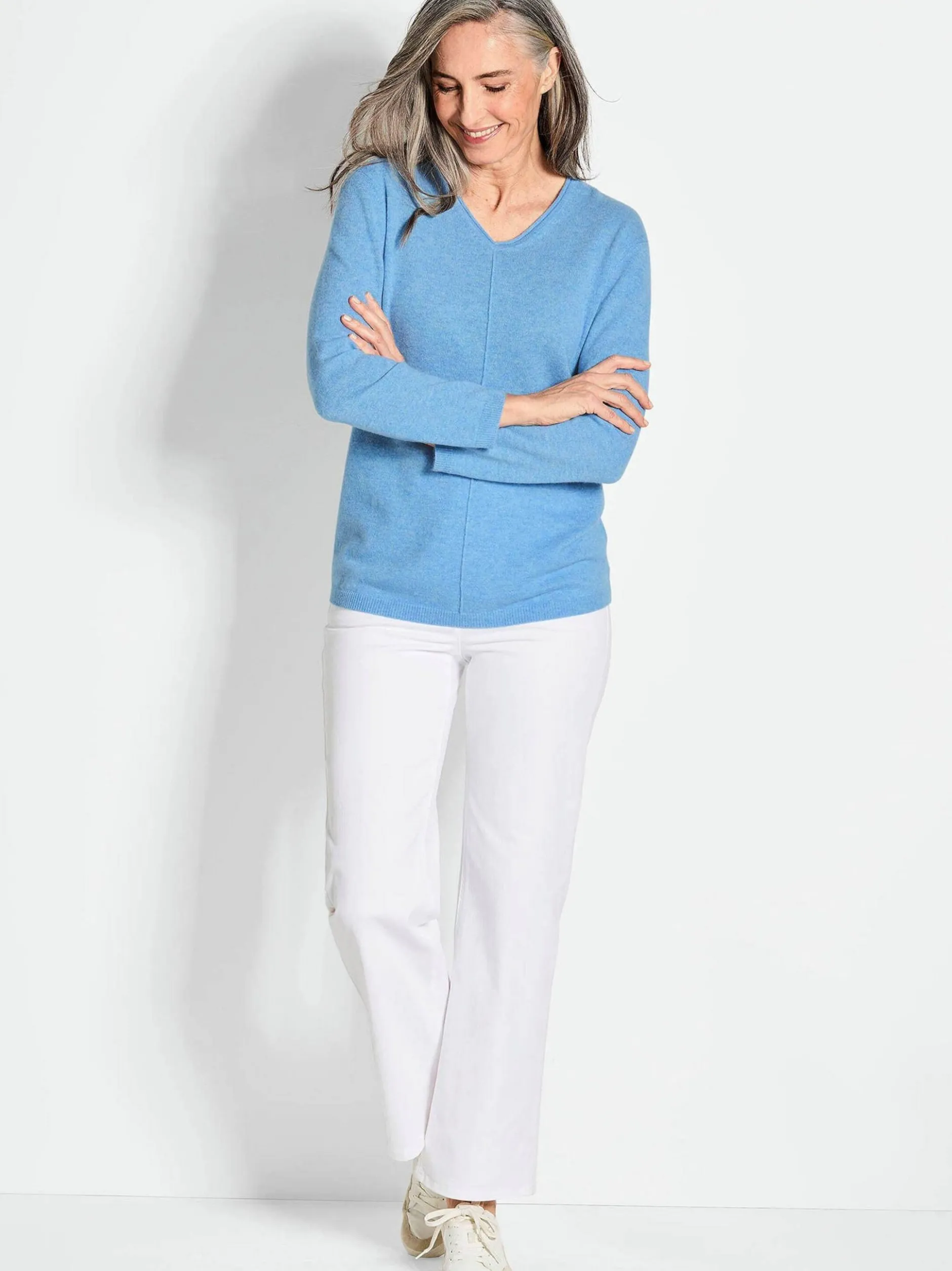 Goldner Damen Strickpullover in blau - Ärmel: langarm