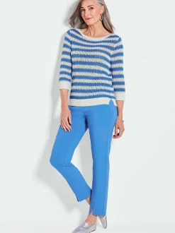 Goldner Damen Strickpullover - Kurzgröße in weiß