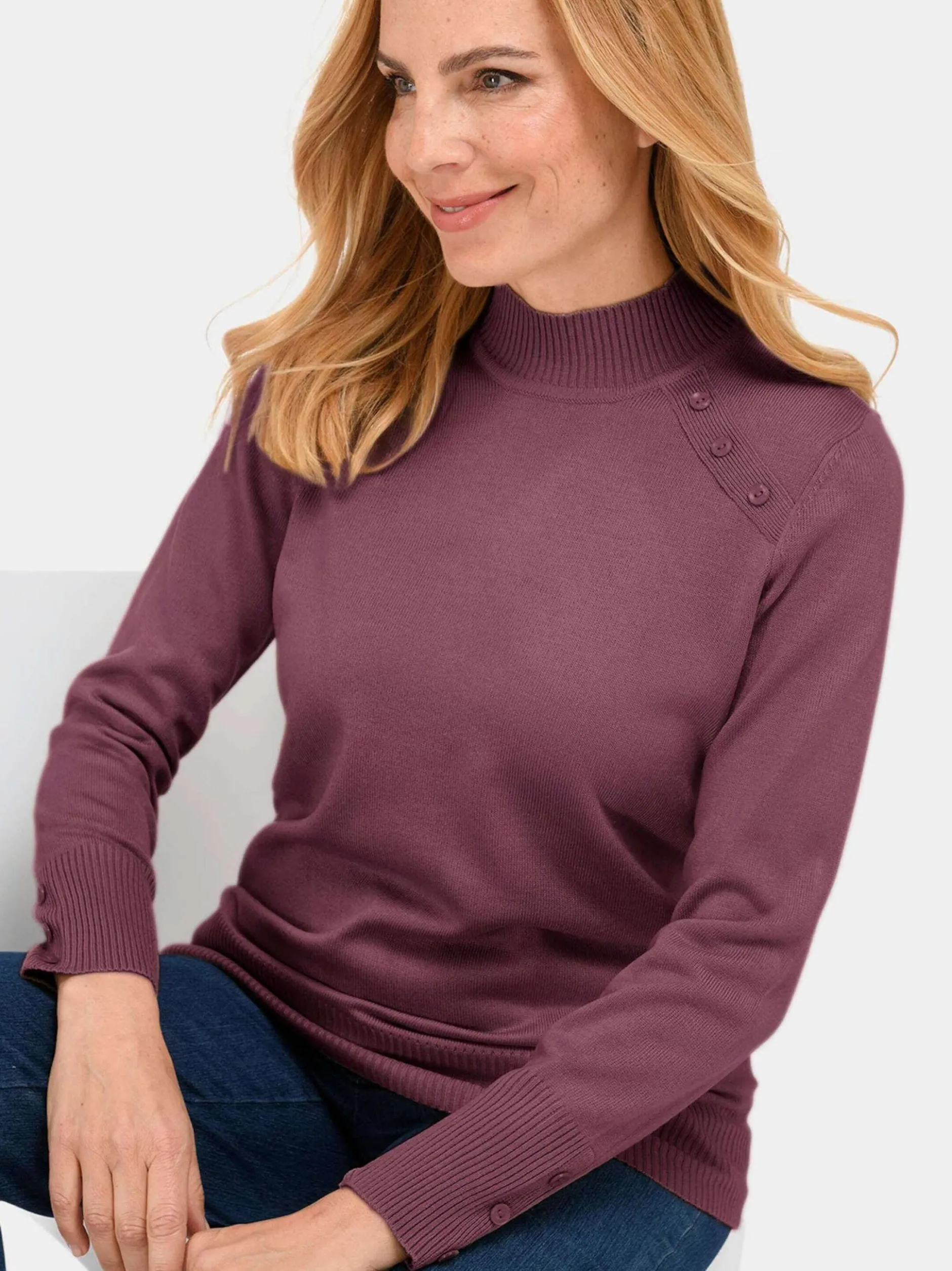 Goldner Damen Strickpullover in bordeaux