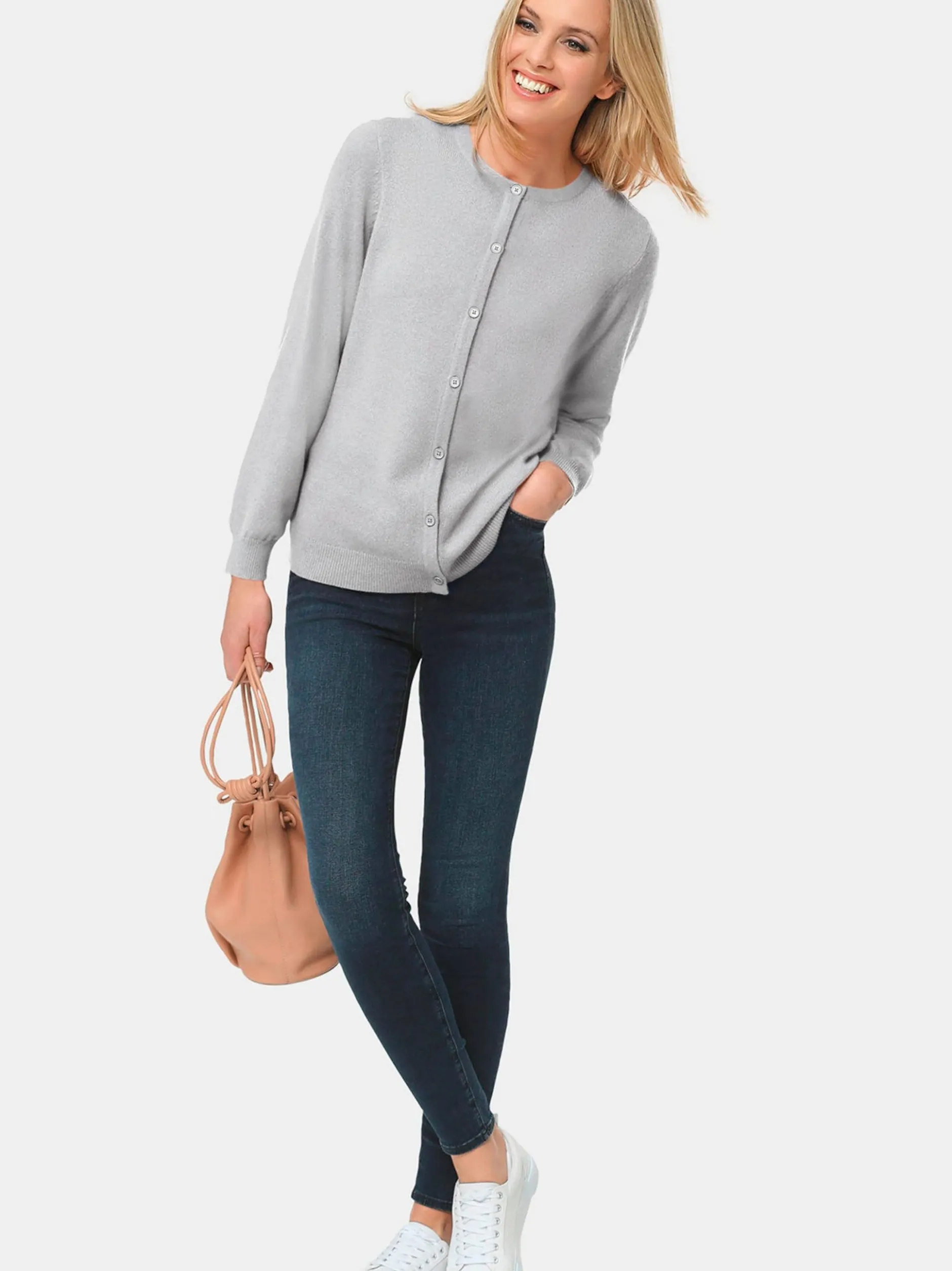 Goldner Damen Strickpullover - Kurzgröße in melange