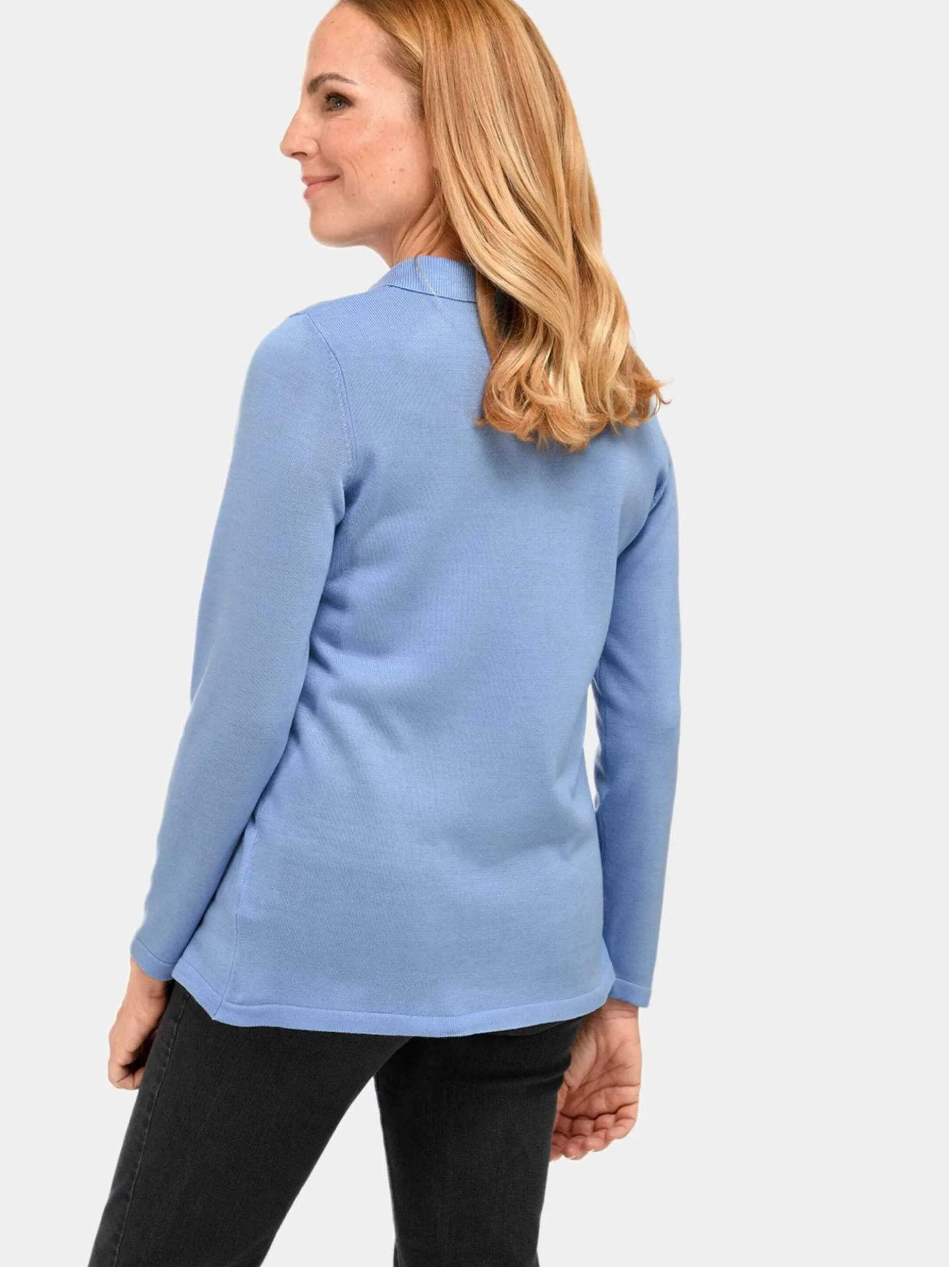 Goldner Damen Strickpullover - Kurzgröße in blau