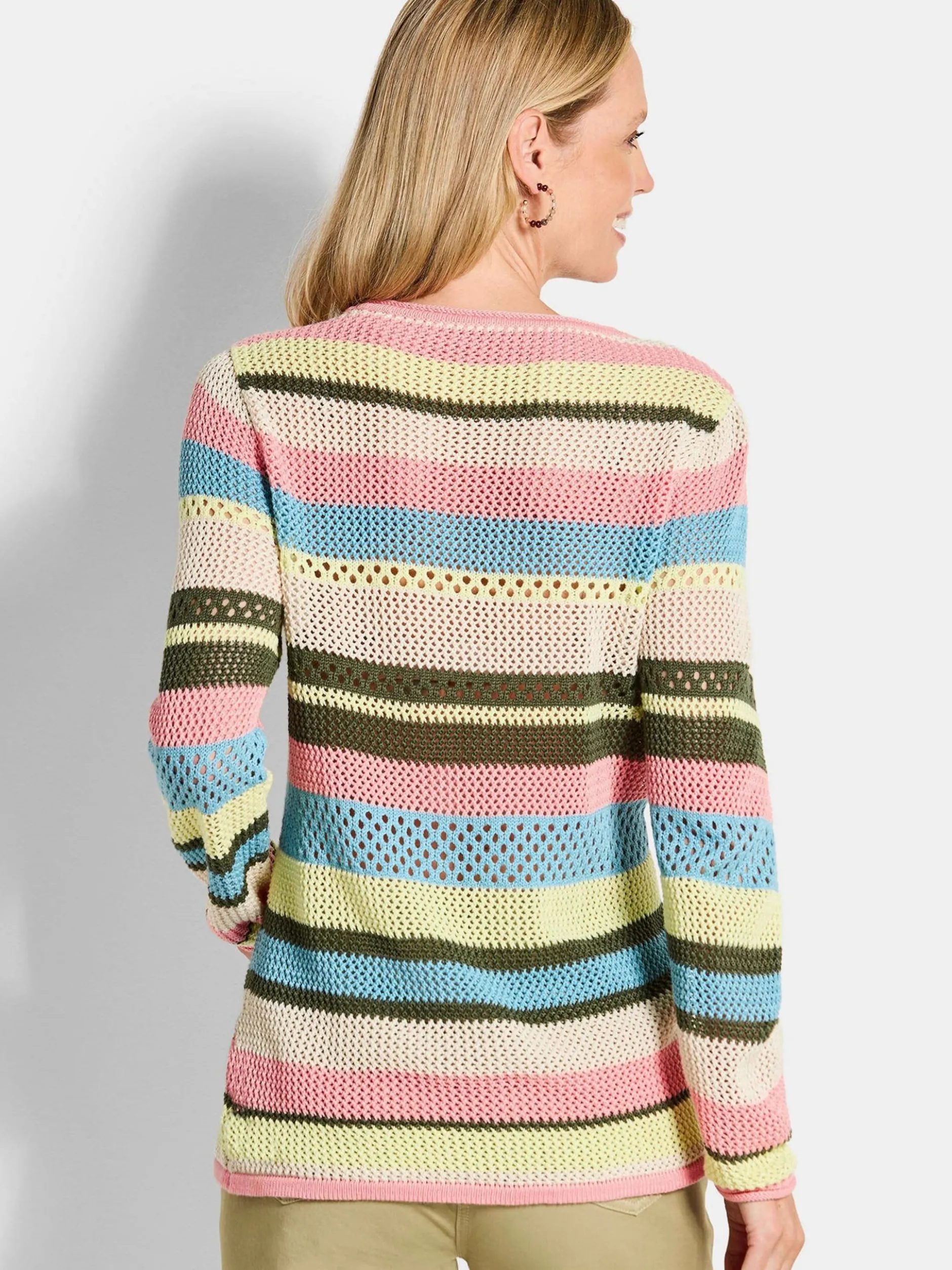 Goldner Damen Strickpullover - Kurzgröße in mehrfarbig