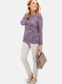 Goldner Damen Strickpullover in flieder - Ärmel: langarm