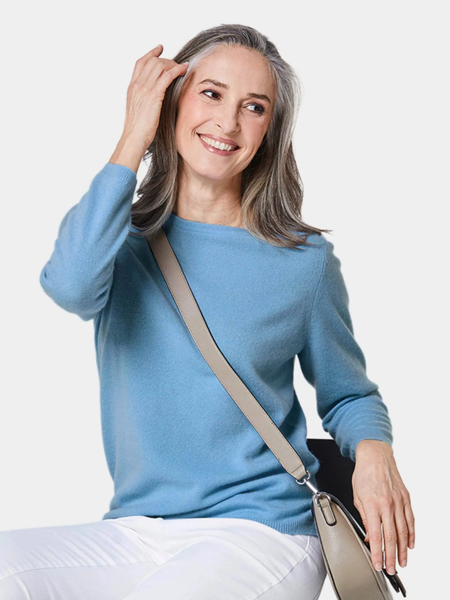 Goldner Damen Strickpullover in blau - Ärmel: langarm