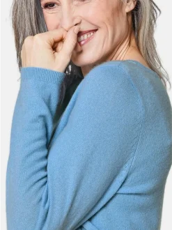 Goldner Damen Strickpullover in blau - Ärmel: langarm