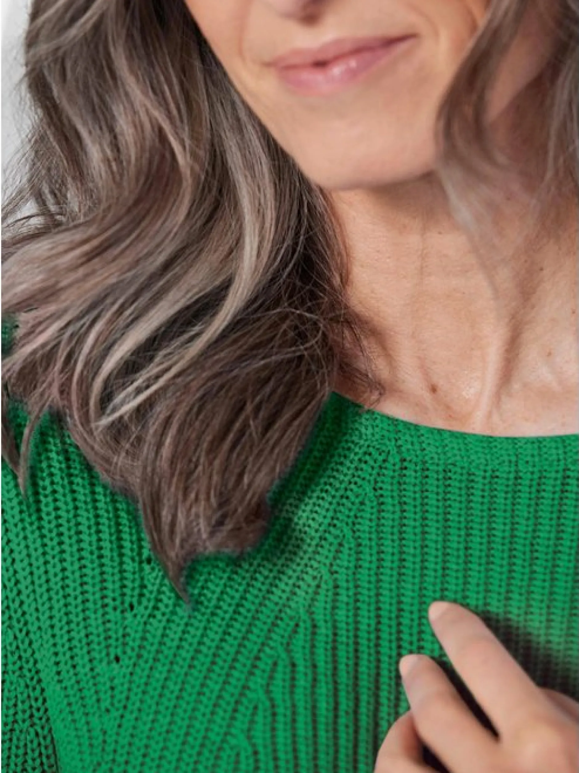 Goldner Damen Strickpullover in grün - Ärmel: langarm
