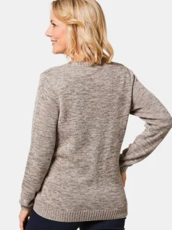 Goldner Damen Strickpullover in camel - Ärmel: langarm