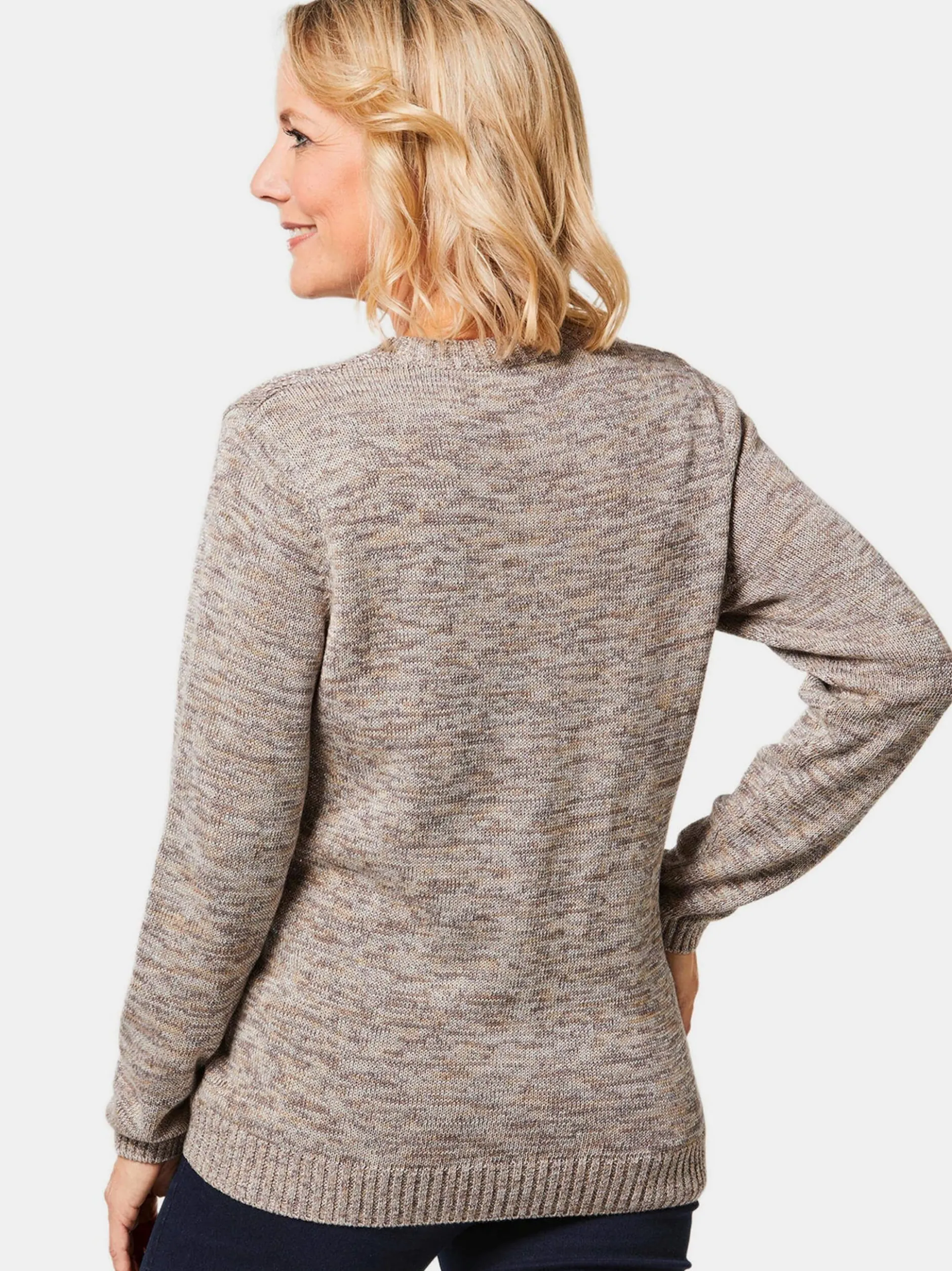 Goldner Damen Strickpullover in camel - Ärmel: langarm
