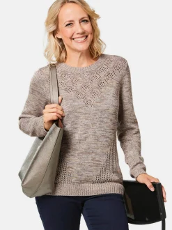 Goldner Damen Strickpullover in camel - Ärmel: langarm
