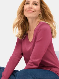 Goldner Damen Strickpullover in pink - Ärmel: langarm