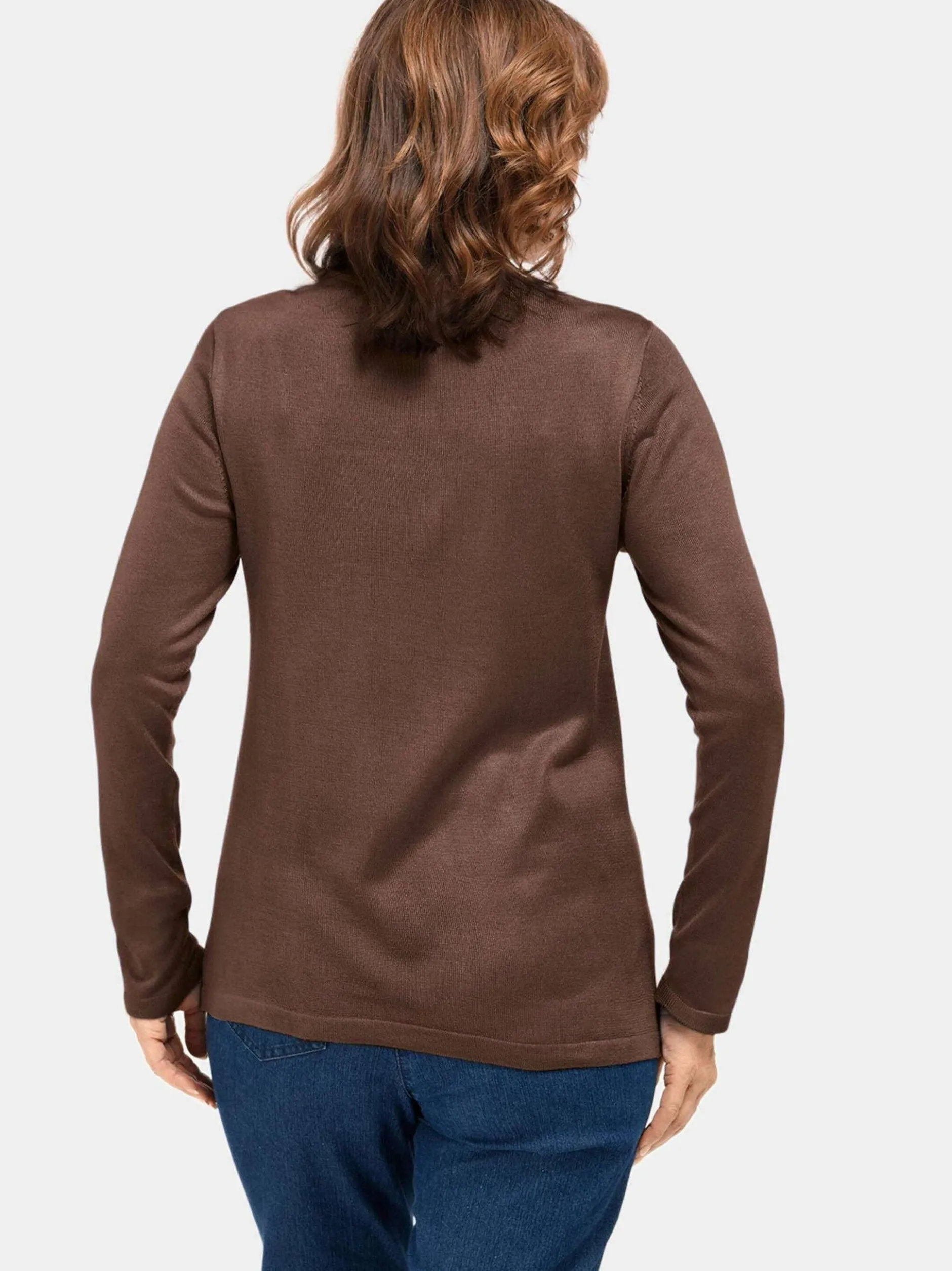 Goldner Damen Strickpullover in taupe - Ärmel: langarm
