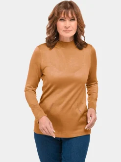Goldner Damen Strickpullover in gelb - Ärmel: langarm