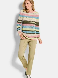 Goldner Damen Strickpullover in mehrfarbig