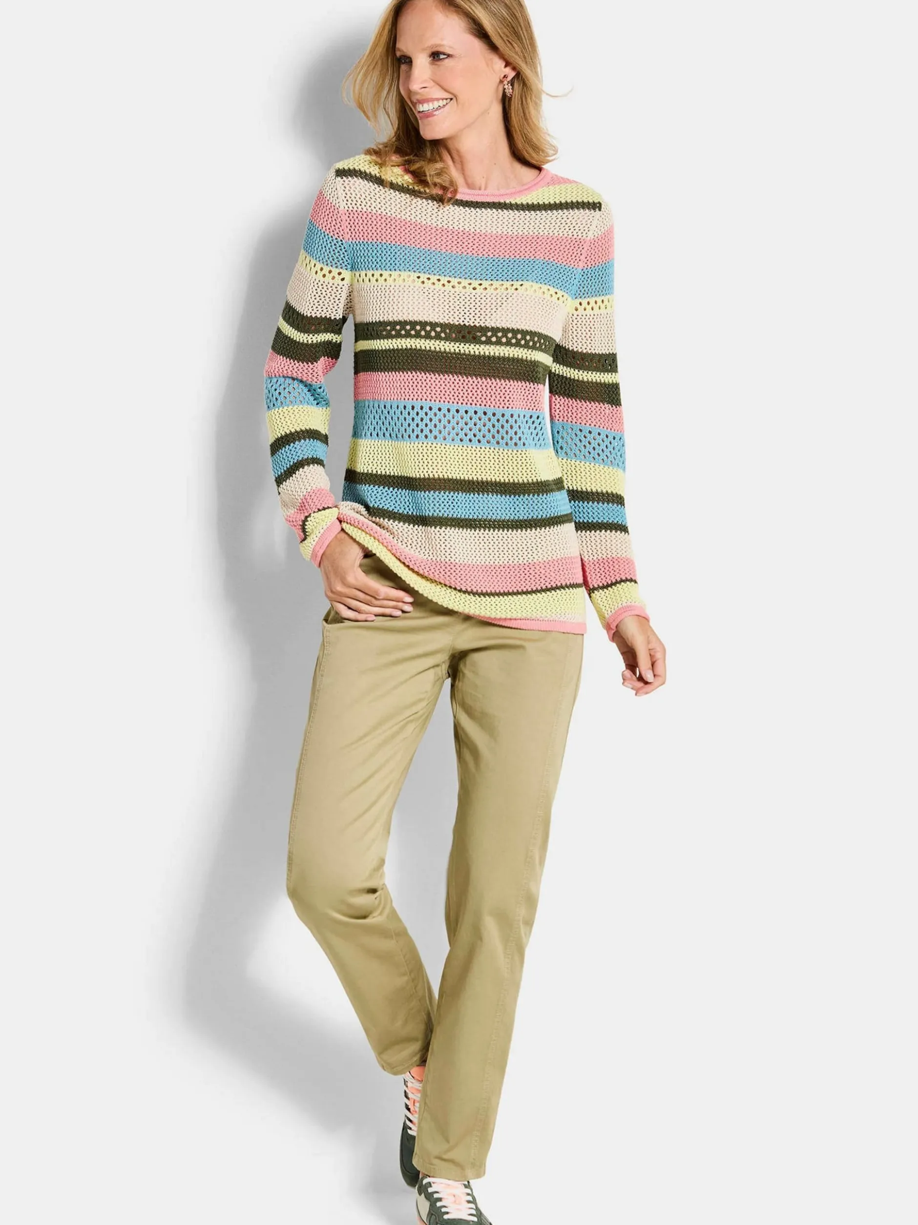Goldner Damen Strickpullover in mehrfarbig