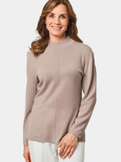 Goldner Damen Strickpullover in sand - Ärmel: langarm