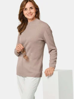 Goldner Damen Strickpullover in sand - Ärmel: langarm
