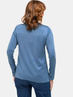 Goldner Damen Strickpullover in blau - Ärmel: langarm