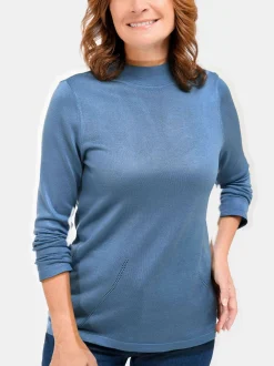 Goldner Damen Strickpullover in blau - Ärmel: langarm