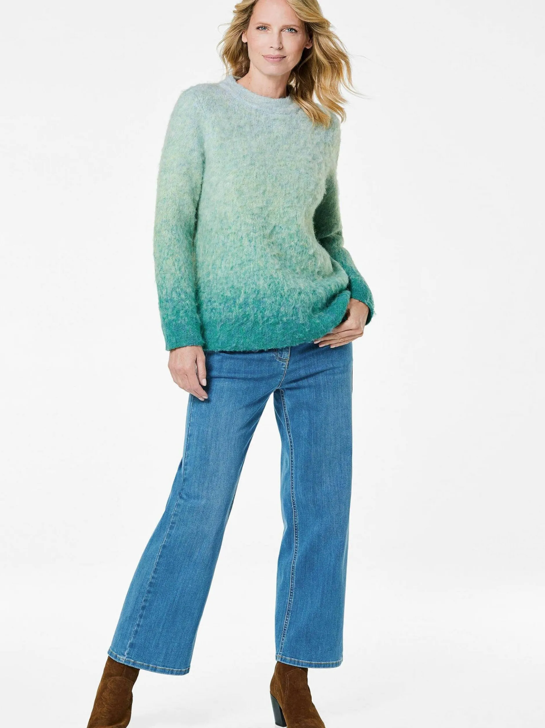 Goldner Damen Strick & Pullover in petrol
