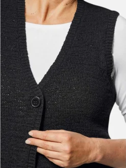 Goldner Damen Strickwesten - Kurzgröße in schwarz