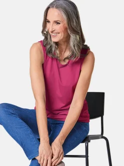 Goldner Damen Tops in pink - Ausschnitt: Rundhals