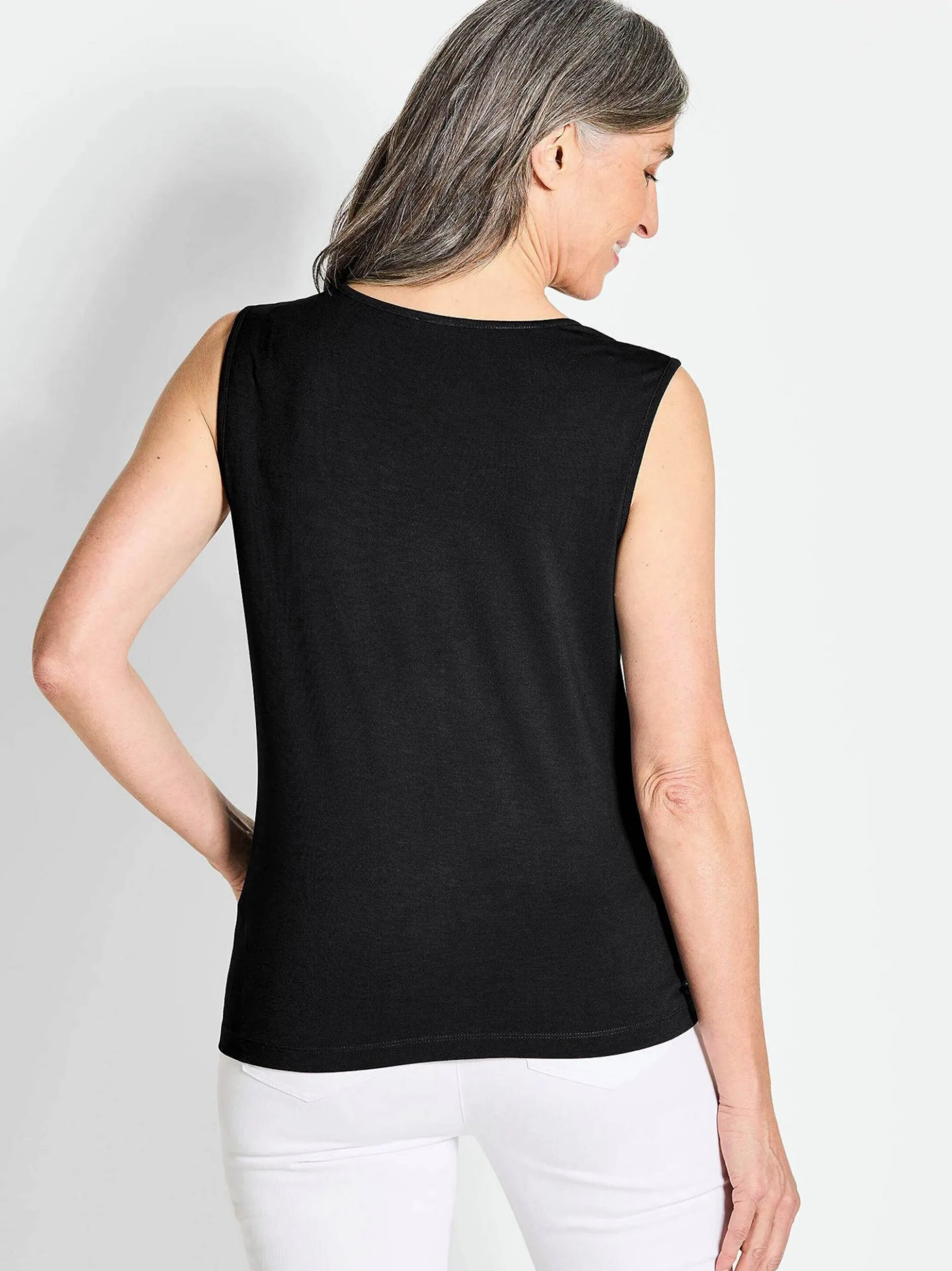 Goldner Damen Tops in schwarz - Ausschnitt: Rundhals