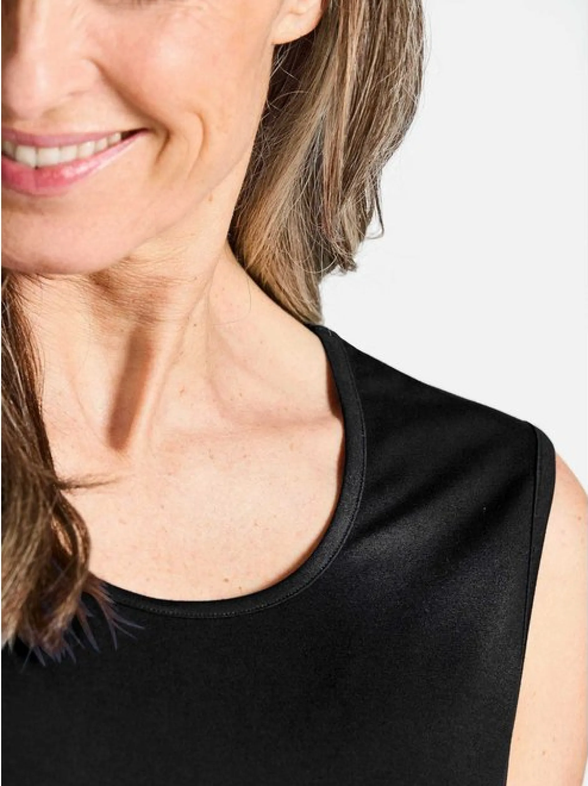 Goldner Damen Tops in schwarz - Ausschnitt: Rundhals