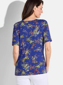 Goldner Damen T-Shirt in koralle - Ausschnitt: Rundhals