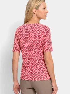 Goldner Damen T-Shirt in rot - Ausschnitt: Rundhals