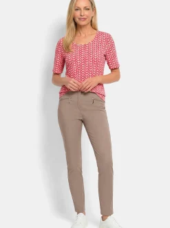 Goldner Damen T-Shirt in rot - Ausschnitt: Rundhals