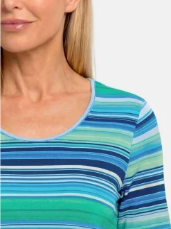 Goldner Damen T-Shirt in türkis - Ausschnitt: Rundhals