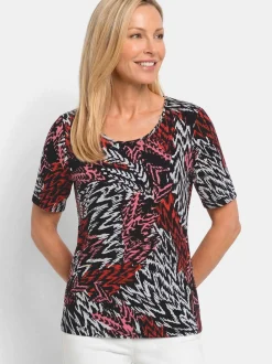 Goldner Damen T-Shirt - Kurzgröße in schwarz