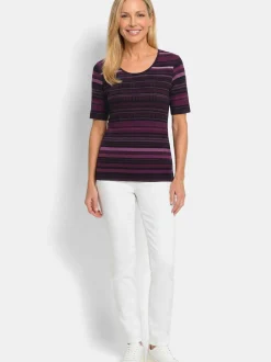 Goldner Damen T-Shirt - Kurzgröße in lila
