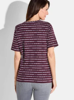 Goldner Damen T-Shirt - Kurzgröße in lila
