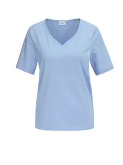 Goldner Damen T-Shirt - Kurzgröße in hellblau