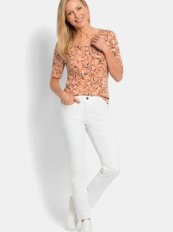 Goldner Damen T-Shirt - Kurzgröße in mehrfarbig