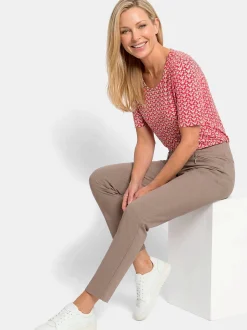 Goldner Damen T-Shirt - Kurzgröße in rot
