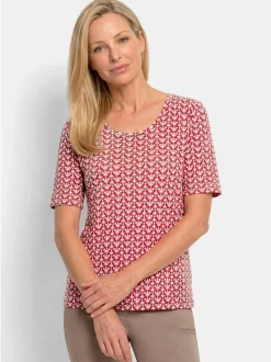 Goldner Damen T-Shirt - Kurzgröße in rot